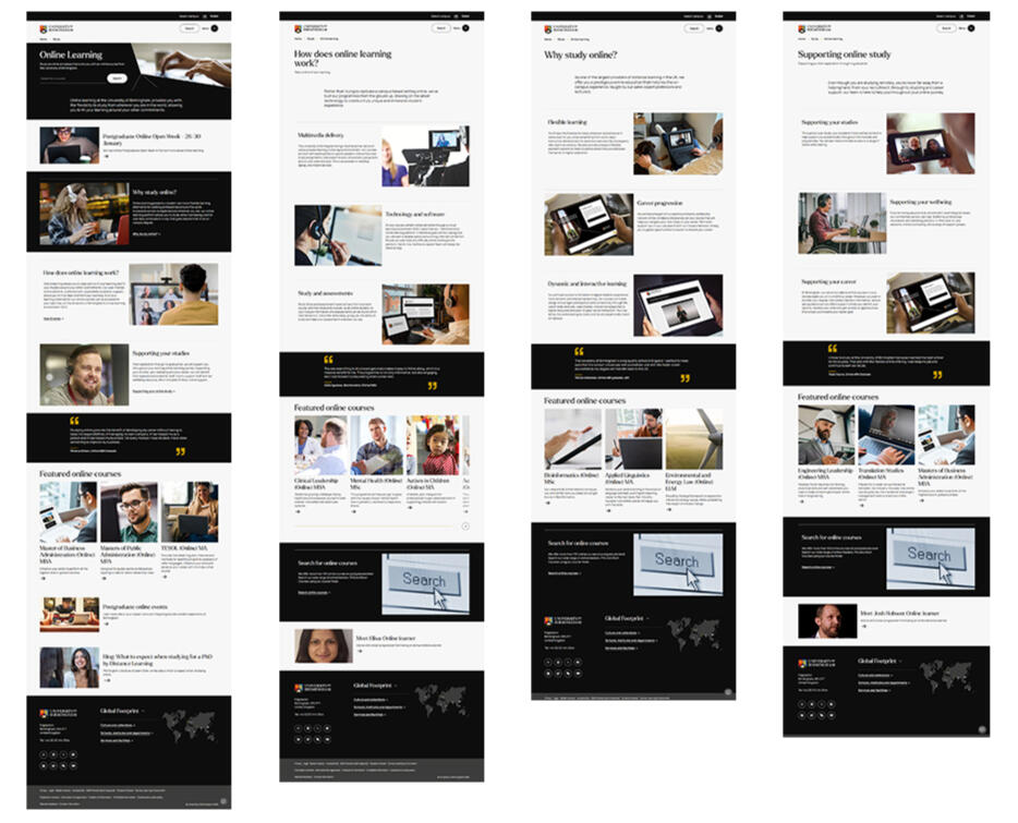Web pages designed in CMS
