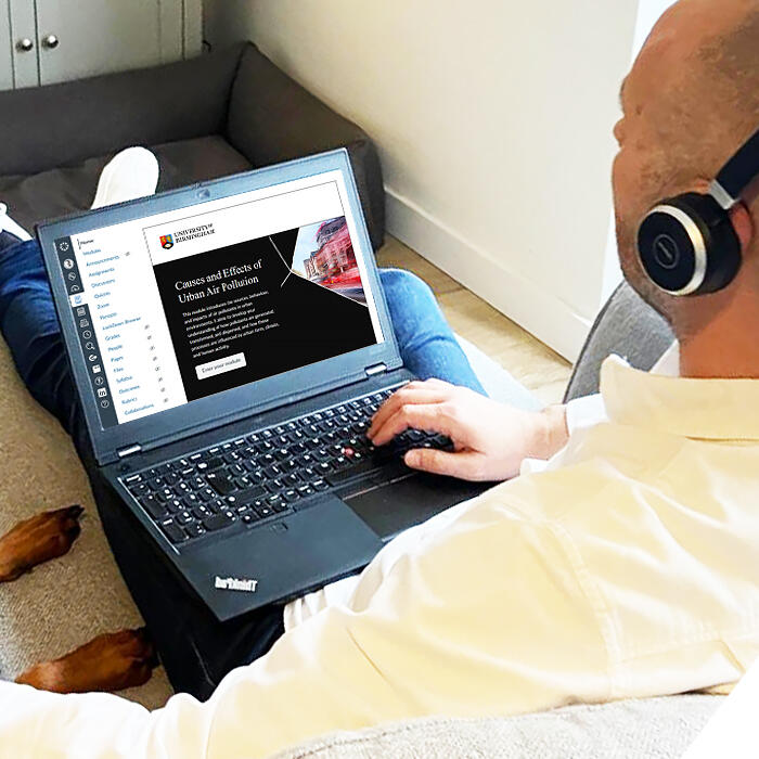 Online learner with laptop